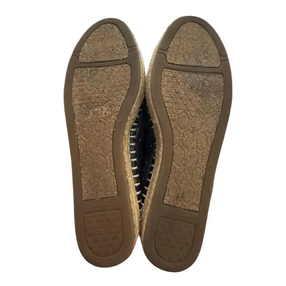 Gianni Bini Black Embellished Espadrille Flats Slip On Shoes 6.5M
